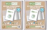 eco-eco A3 50% Recycled 40 Pocket Clear Presentation Display Book Pack of 2