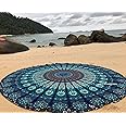 Raajsee Blue Round Beach Tapestry Hippie/Boho Mandala Beach Blanket Roundie/Indian