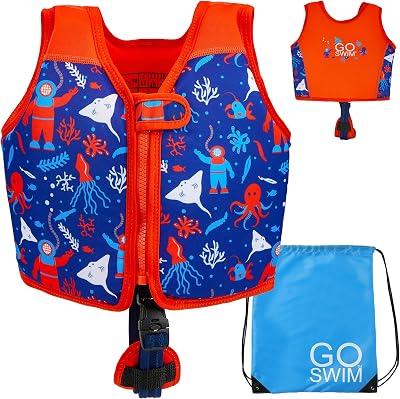 Go Swim Baby Toddler Kids Float Vest Fixed Buoyancy Safety Strap