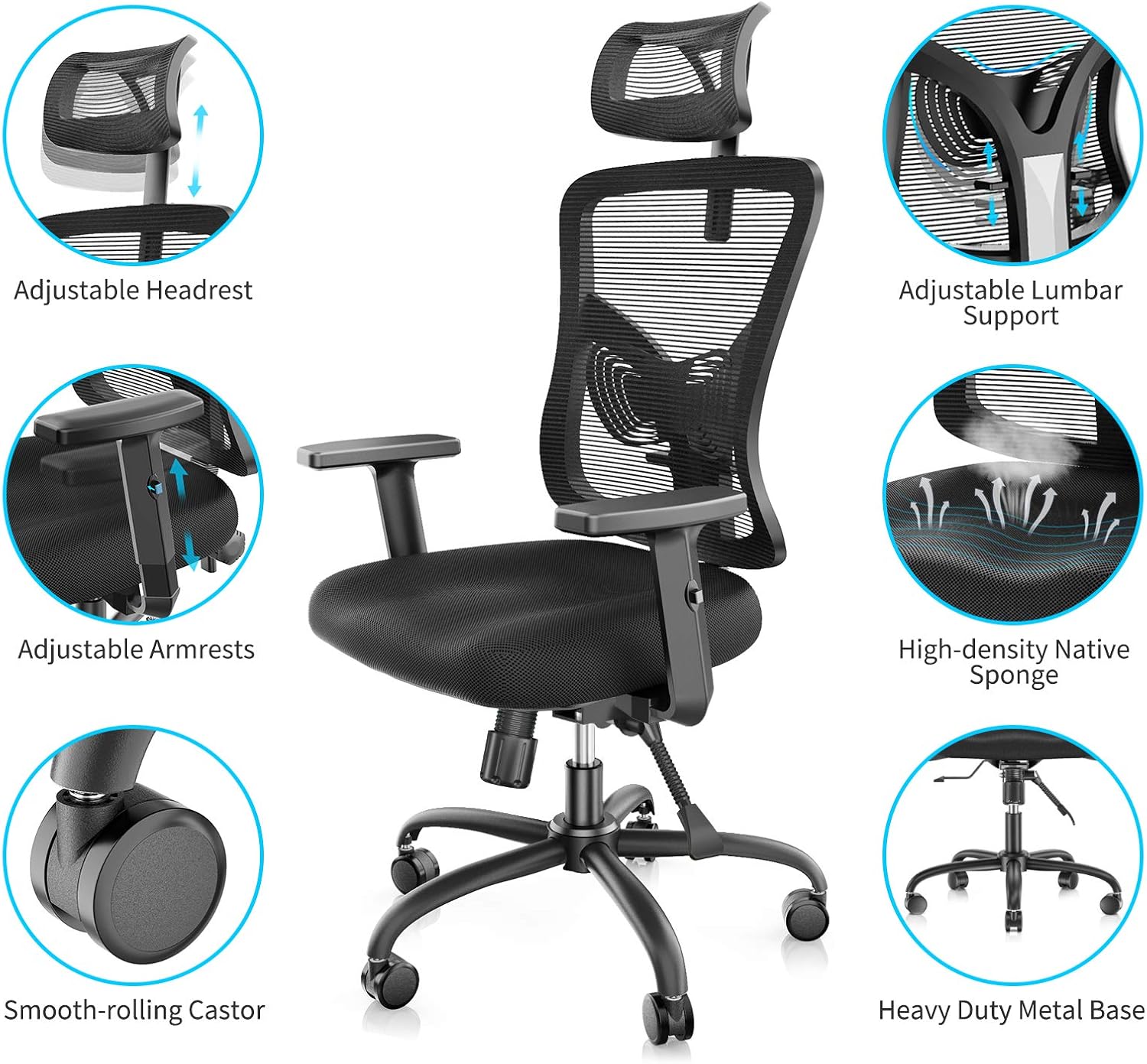 Silla de escritorio Noblewell con reposacabezas por 59,50€ (precio al tramitar pedido)