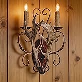 Wellmet Antler Rustic Wall Lamp, Farmhouse Vintage Wall Lamp, Large Antler Wall Light, for Living Room, Dining Room, Hallway,