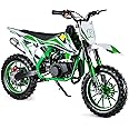 YOXIER 50cc Kids Dirt Bike,2-Stroke Gas Mini Bike, Dirt Bike for Kids 8-14,Gas Power Pocket Rocket Bike,Gas Motorcycle with Front Rear Disc Brakes, Off Road Mini Motorcycle Max Load 330Lbs Green