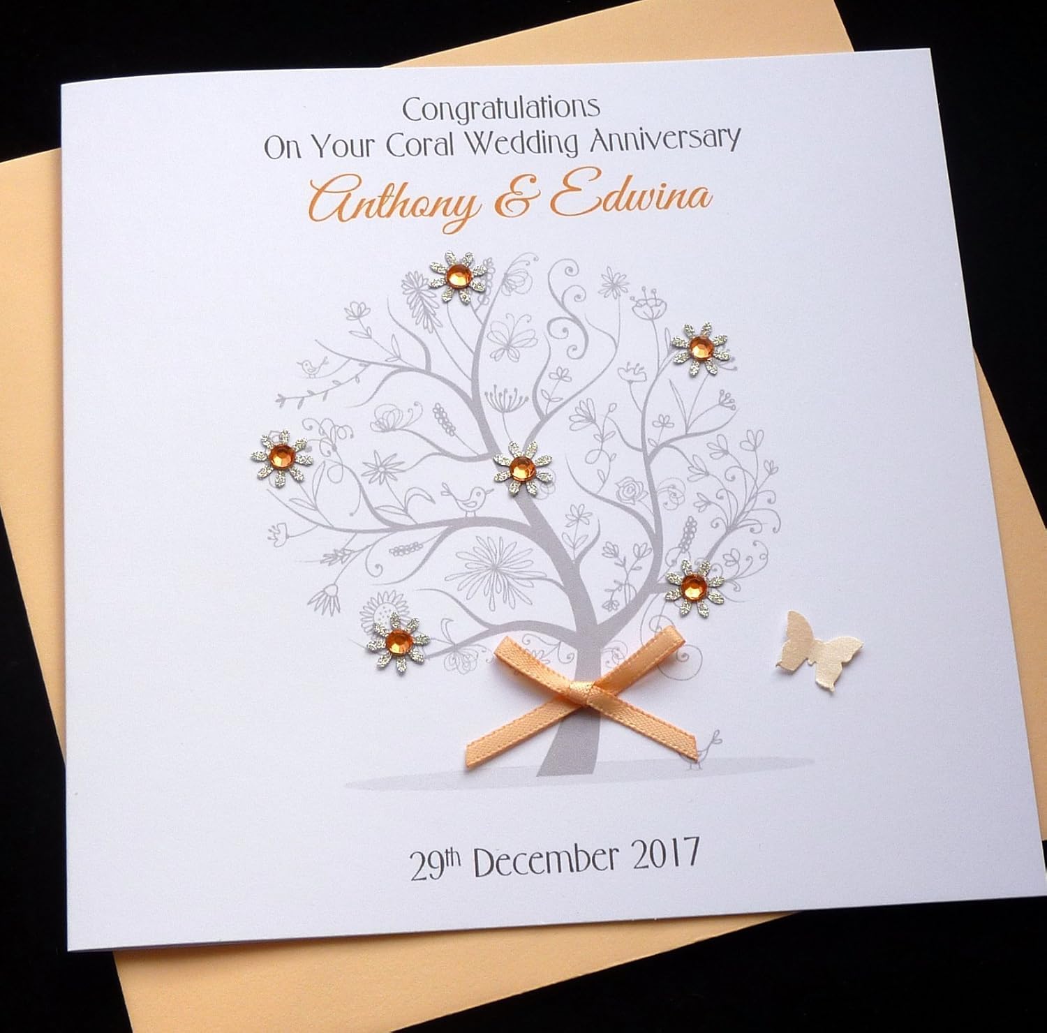 Home Garden Greeting Cards Party Supply Personalised Handmade 35th Coral Wedding Anniversary Card Home Garden Greeting Cards Invitations Neetakhurana Com