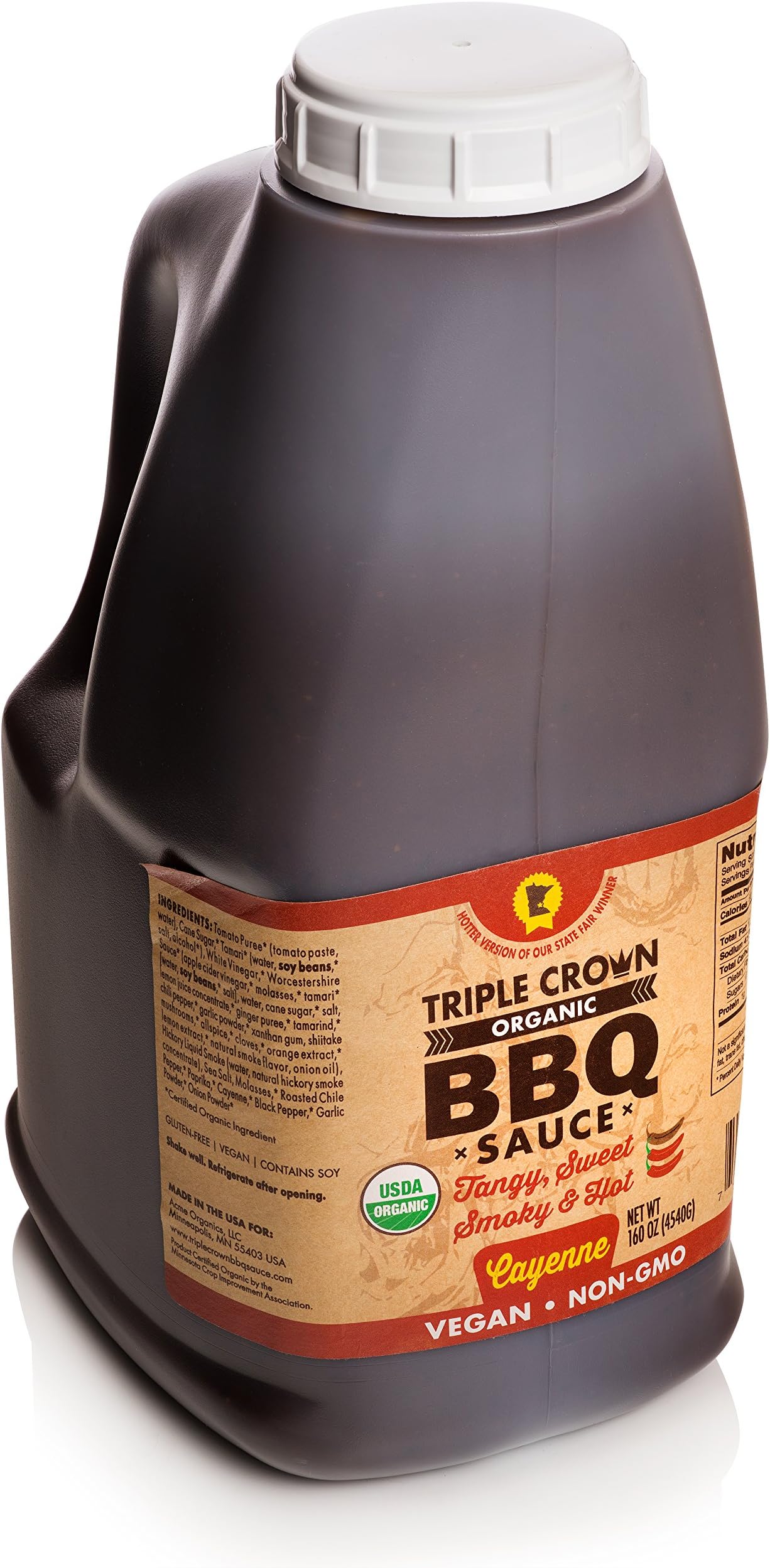 Triple Crown Organic BBQ Sauce Cayenne (160oz. 1-pack)
