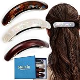 Mistofu Large Hair Barrettes for Women Beautiful Lines Simple Retro Classic Snap French Hair Clips, Fashion Hair Accessories for Women Thick Hair,3 Pcs (HJ-Multicolor 1)