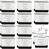 Roowest 20 Pcs Employee Appreciation Gifts Bulk Cosmetic Bags for Women Makeup Bags Thank You Makeup Pouches with Zipper Office Groups Gift for Team Coworker Staff Nurse(White,Proud)