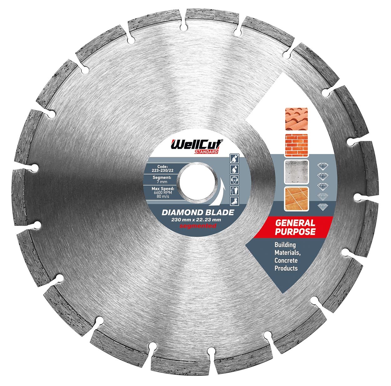 WELLCUT STANDARD Diamond Disc 230 mm Segmented for Angle Grinder Universal Co... eBay