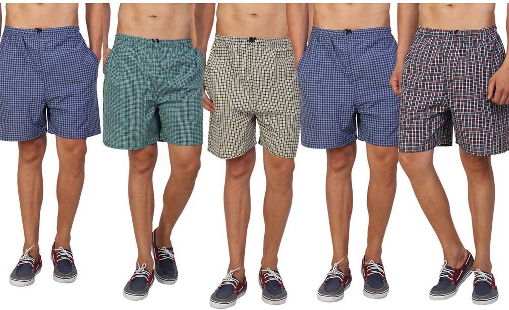 KRYPTAR Printed Cotton Men's Boxer Shorts Casual - Pack of 5