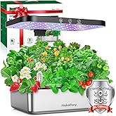 Hydroponics Growing System Indoor Garden - Herb Garden with Grow Light, 15 Pods Stainless Steel Indoor Garden Kit, Auto Timer