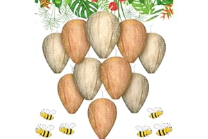 MUDDER 10 Pieces Wasp Nest Decoy Wasp Deterrent for Hornets Hanging Wasp Nest Repellent Garden Yard Outdoor Non-Toxic Fake Nest, 2 Colors (White, Yellow)