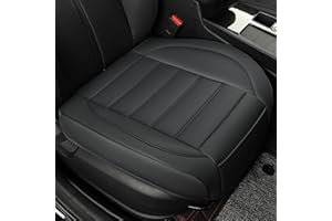 Vankerful 1 Pack Leather Front Car Seat Covers,Bottom Seat Covers for Cars,Driver Car Seat Cushion Cover,Luxury Seat Protectors,Waterproof,Full Wrap,for Most Vehicles,Sedan,Truck,SUV(Black)