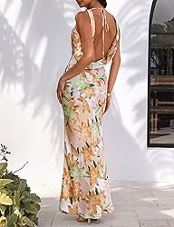 Women's 2025 Summer Satin Backless Elegant Dress