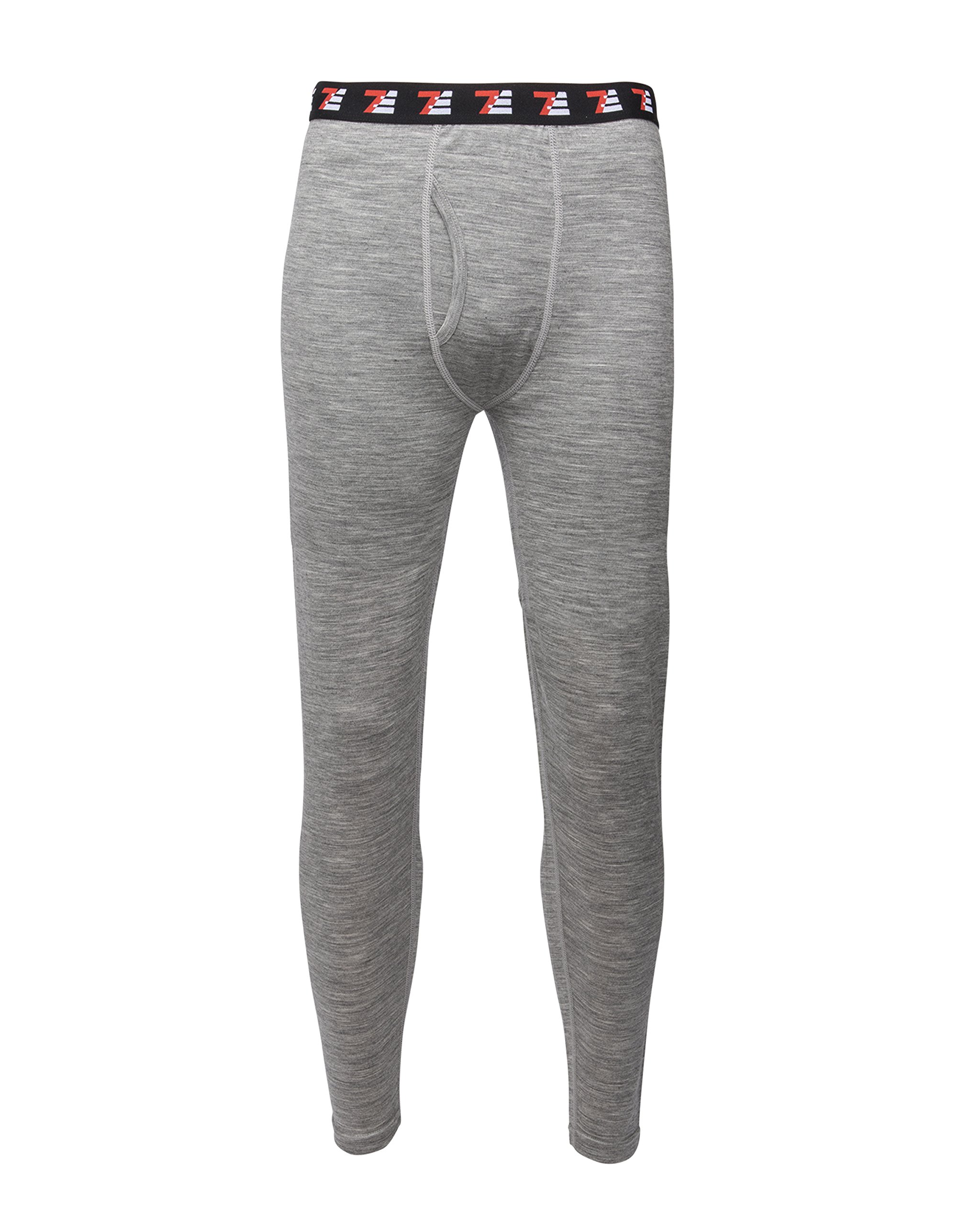 100% Merino Wool Mens Base Layer Bottom (Grey, Large)