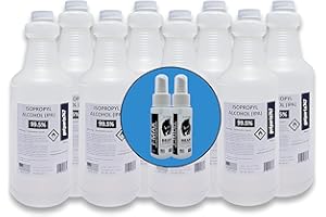 GOTPARTS747 USP Grade Isopropyl Alcohol 99.5+% - 8 x 1000 ml - More Than 2 Gallons - Includes Two 2 OZ USP Grade IPA 70% Spray Bottles + 8 LITERS High Purity IPA 99.5%- Made in USA