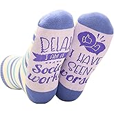 InnoBeta Social Worker Appreciation Gifts, Gifts for Social Workers, One Size Crew Socks, Relax I'm A Social Worker, I Have Seen Worse