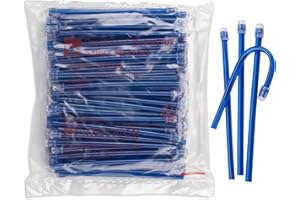 Practicon Blue Color-Flex Disposable Saliva Ejectors, Dental Evacuation Suction Tips, 100 Pack