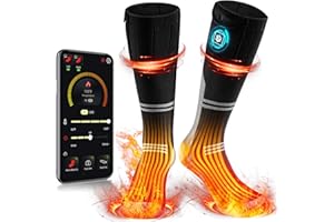 WASOTO Heated Socks for Men Women 22.2WH Battery Washable Rechargeable APP Control Electric Heated ski Socks for Hunting