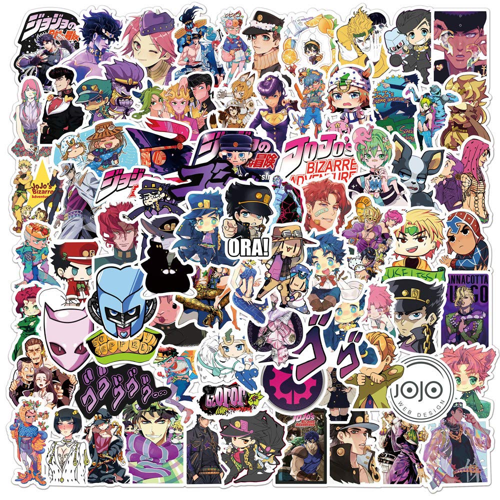 100 Pcs Anime JoJo's Bizarre Adventure Stickers for Laptop,Bumper,Skateboard,Water Bottles,Computer,Phone,Anime Sticker Pack for Kids/Teen â image 1