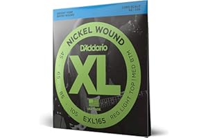 D'Addario EXL165 Nickel Wound Bass Guitar Strings - Custom Light 45-105, Long Scale