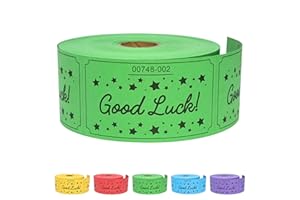 ESSENTIAL 500 Raffle Tickets, Good Luck Raffle Cards, Entry Form with Name, Phone & Email for Raffle, Events, Entry, Class Reward & Door Prize - 5 Color Selection (Green)