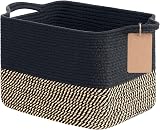 TIMEYARD Woven Storage Basket Cotton Rope 33x25x22.5cm Black Jute