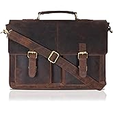 Oak Leathers Leather Messenger Bag for Men and Women - Laptop Briefcase Bag For College, Office, Adjustable Shoulder Strap
