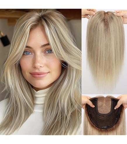 Amazon.com : Lovenea Human Hair Toppers for Women 18 * 20 cm  display picture 1