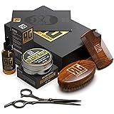 Royally Groomed’s Professional Beard Grooming Kit for Men - Durable Comb, Unscented, Natural and Organic Oils & Balm for Beard and Mustache, Fine-cut Scissors, Practical Travel Bag + Luxury Beard Gift