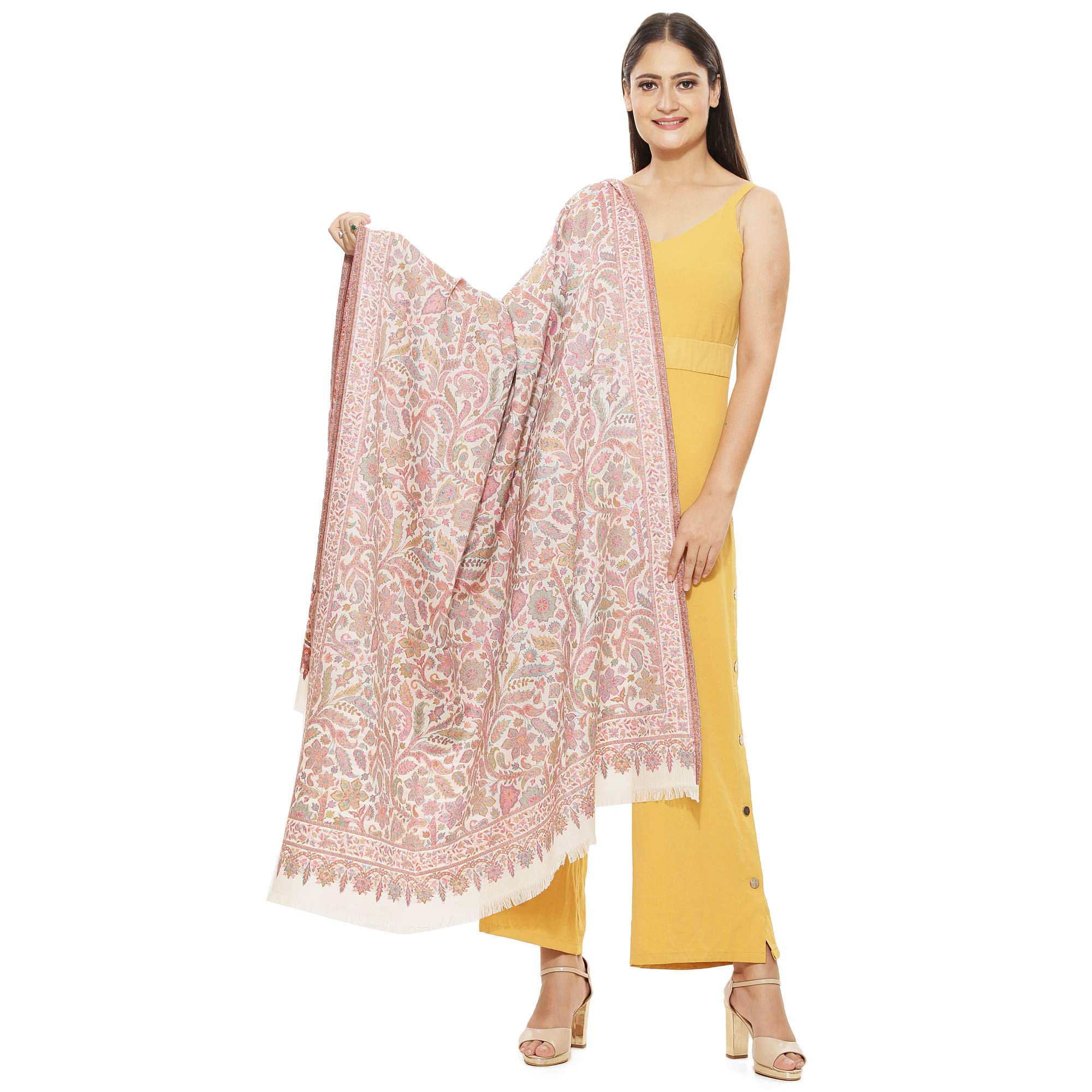 Women’s Kaani Wool Shawl, Luxury Pashmina Shawls, Stoles Wraps (Size  40X80)