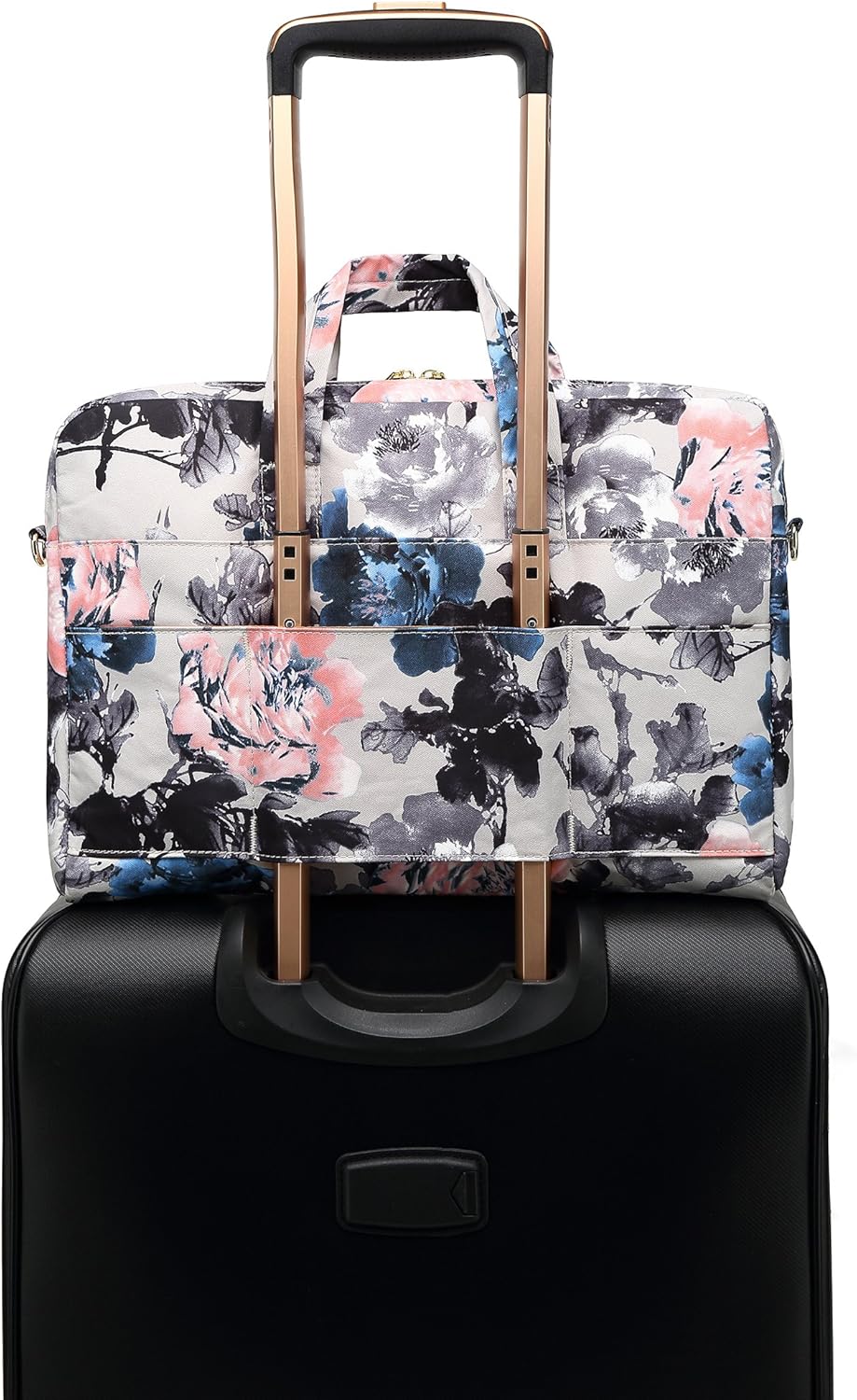 DACHEE Grey Rose Pattern 15 inch Waterproof Laptop Shoulder Messenger Bag for 14 Inch to15.6 inch Laptop and Macbook Pro 15 laptop Case: Computers & Accessories