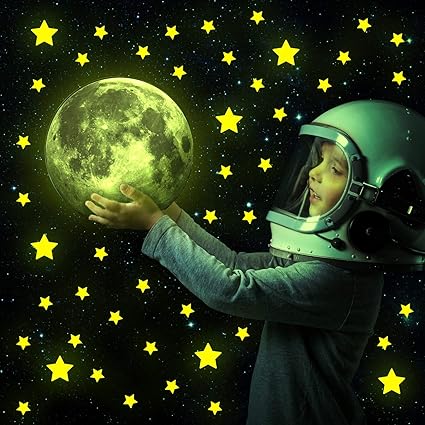Amazon Com Glow In The Dark Stars Set Of 200 Stars Domed Moon