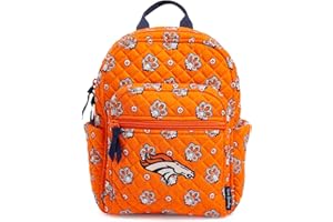 Vera Bradley Women's Cotton Nfl Small Backpack (Multiple Teams Available), Denverbroncosonorange/Navybandana, One Size