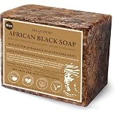 era of nature Organic African Black Soap Bar, Shea Butter, Dry Skin 16oz | Raw &amp; Organic, Vegan &amp; Cruelty-Free, Imported from Ghana, Shea Butter, For Dry &amp; Sensitive Skin, 1lb (16oz)