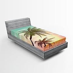 Ambesonne Island Party Fitted Sheet Set, Tropical