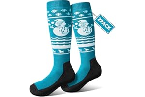 Pecube Kids Ski Socks 2/3 pairs Thermal Thick OTC Snow Socks for Boys Girls Toddler Skiing Snowboard Skating