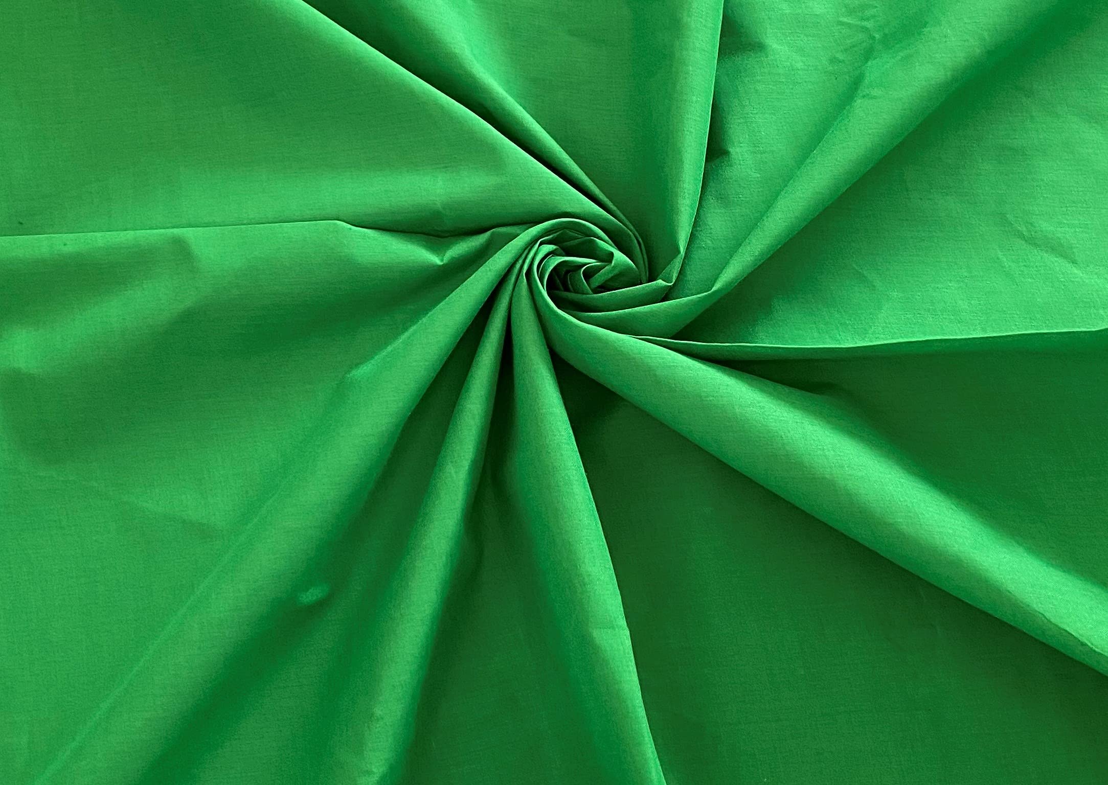 Novato Textiles Plain Polycotton Fabric Dress Craft Material 44" Wide Available in 11 Colours (Emerald Green, 5 Meter)