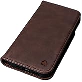 Porter Riley - Leather Case for iPhone 12 / iPhone 12 Pro (6.1"). Premium Genuine Leather Stand/Cover/Wallet/Flip Case (Chocolate Brown)
