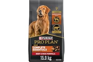 Purina Pro Plan Complete Essentials Dry Dog Food, Shredded Blend Beef & Rice - 15.9 kg Bag