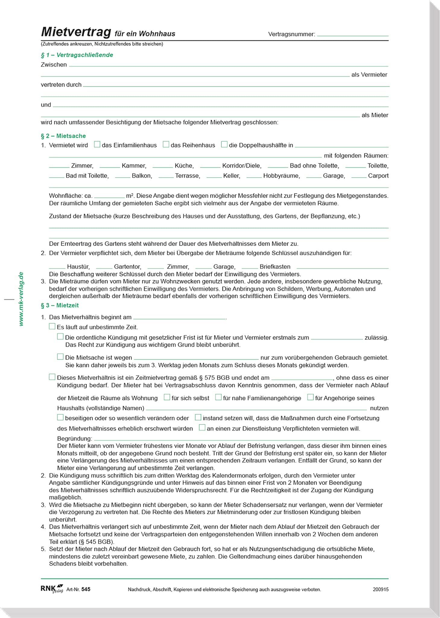 RNK 545/10 A4 8 Pages A4 Pack of 10