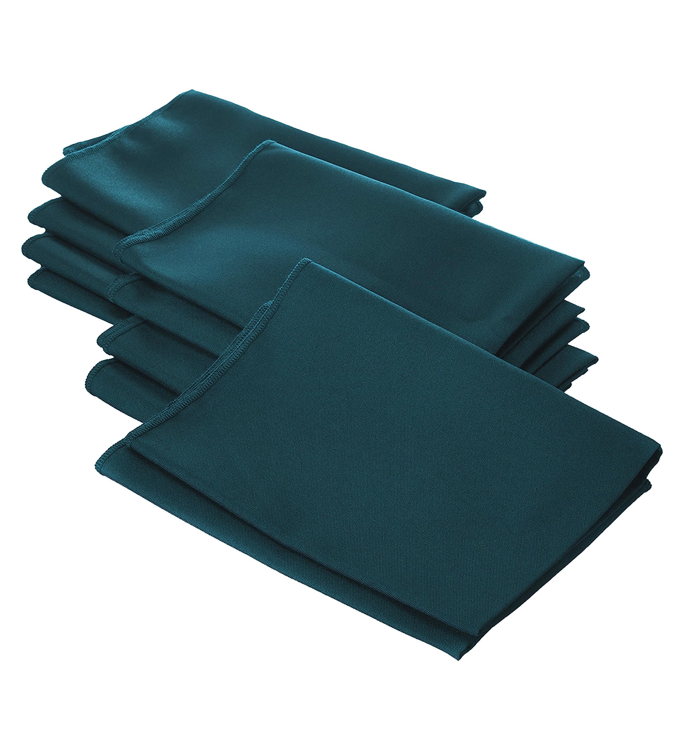 LA Linen Poplin Napkin, Polyester, Dark Teal, 18 x 18-inch, Pack of 10
