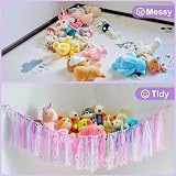 MHJY Handmade Toy Hammock Net with LED Light Large Wall Hanging Organizer view 4