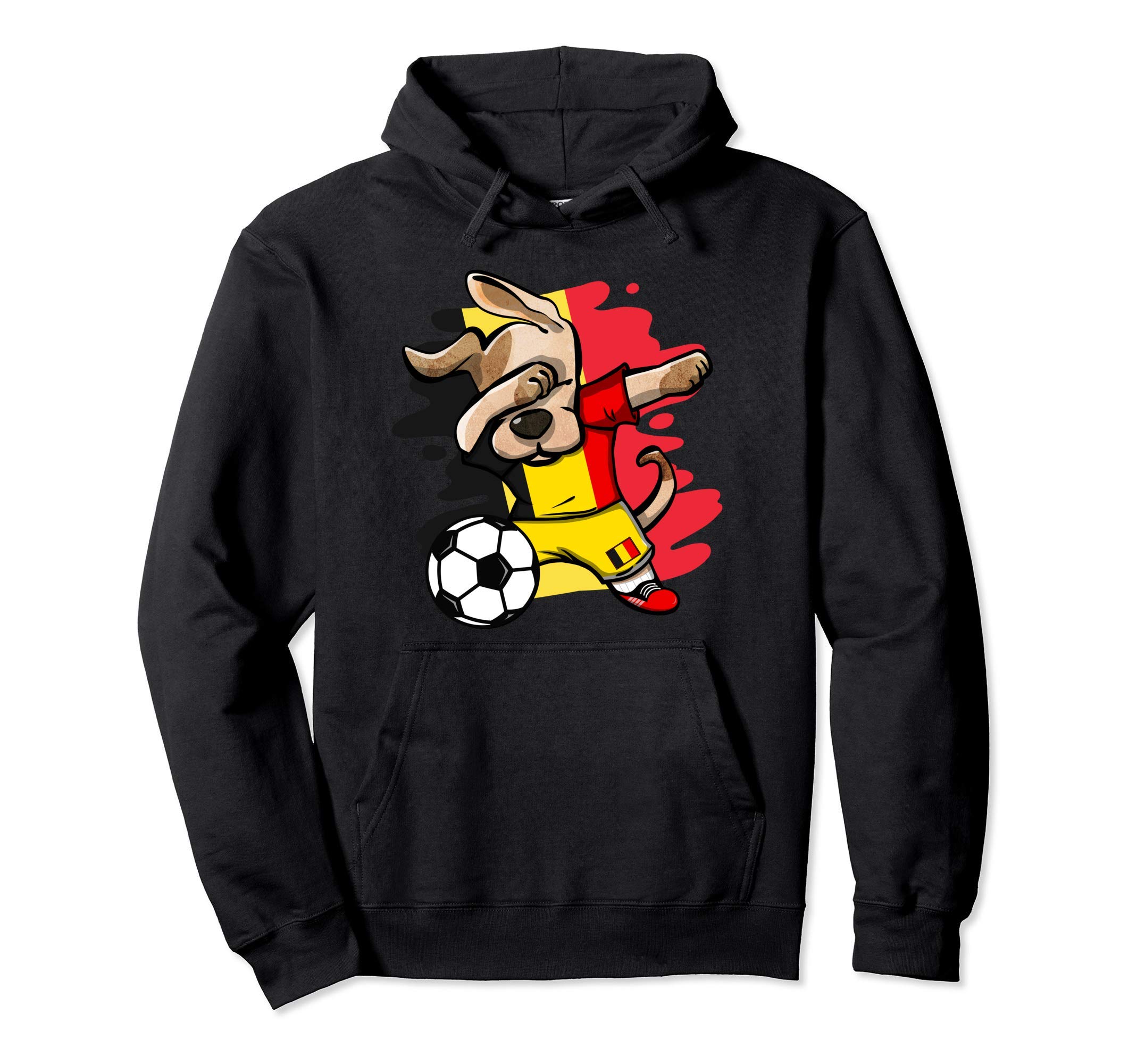 Dabbing Dog Belgium Soccer Fans Jersey Belgian Flag Football Pullover Hoodie