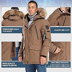Molemsx Mens Down Parka Coat Men, Men's Puffer