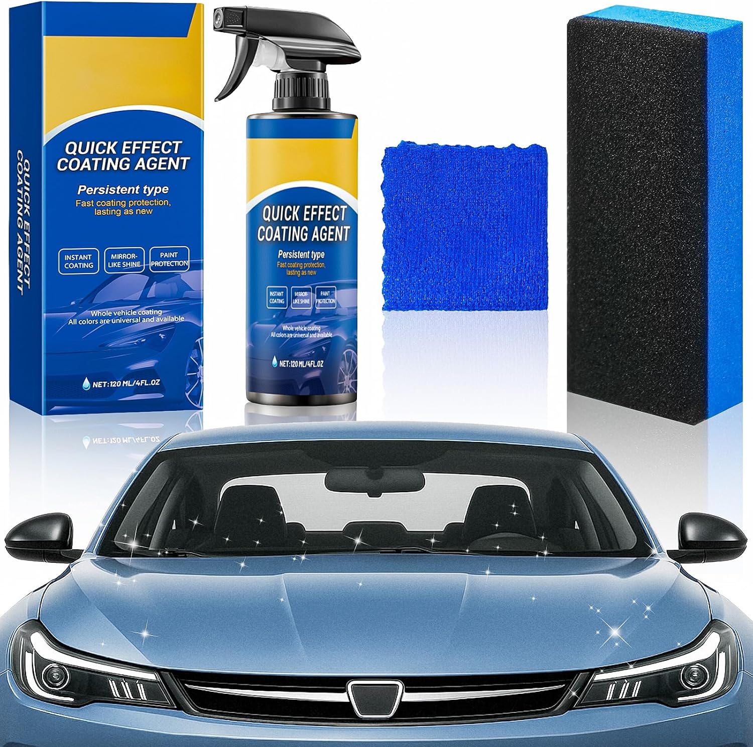 Quick Effect Coating Agent for Car - 2026 Upgrade Car Coating Spray, Advanced Quick-Acting Car Scratch Wax Coating Spray for Scratch Repair, Oil Film Removal, Long-Lasting Hydrophobic Coating