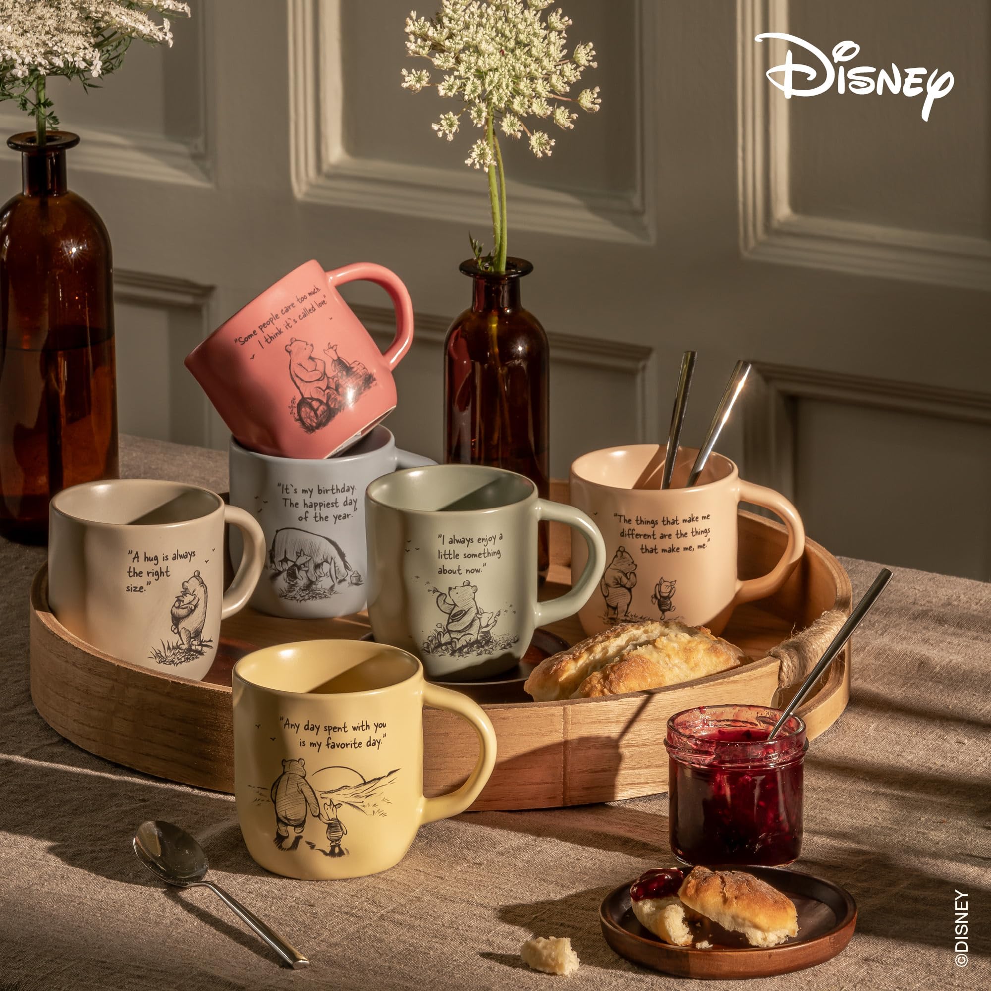 Fyrklövern Winnie Puuh Kaffeetasse Disney, 300 ml, Steinzeug, Spülmaschinenfest, Seidenmatte Glasur, inkl. Geschenkbox, Braun 5