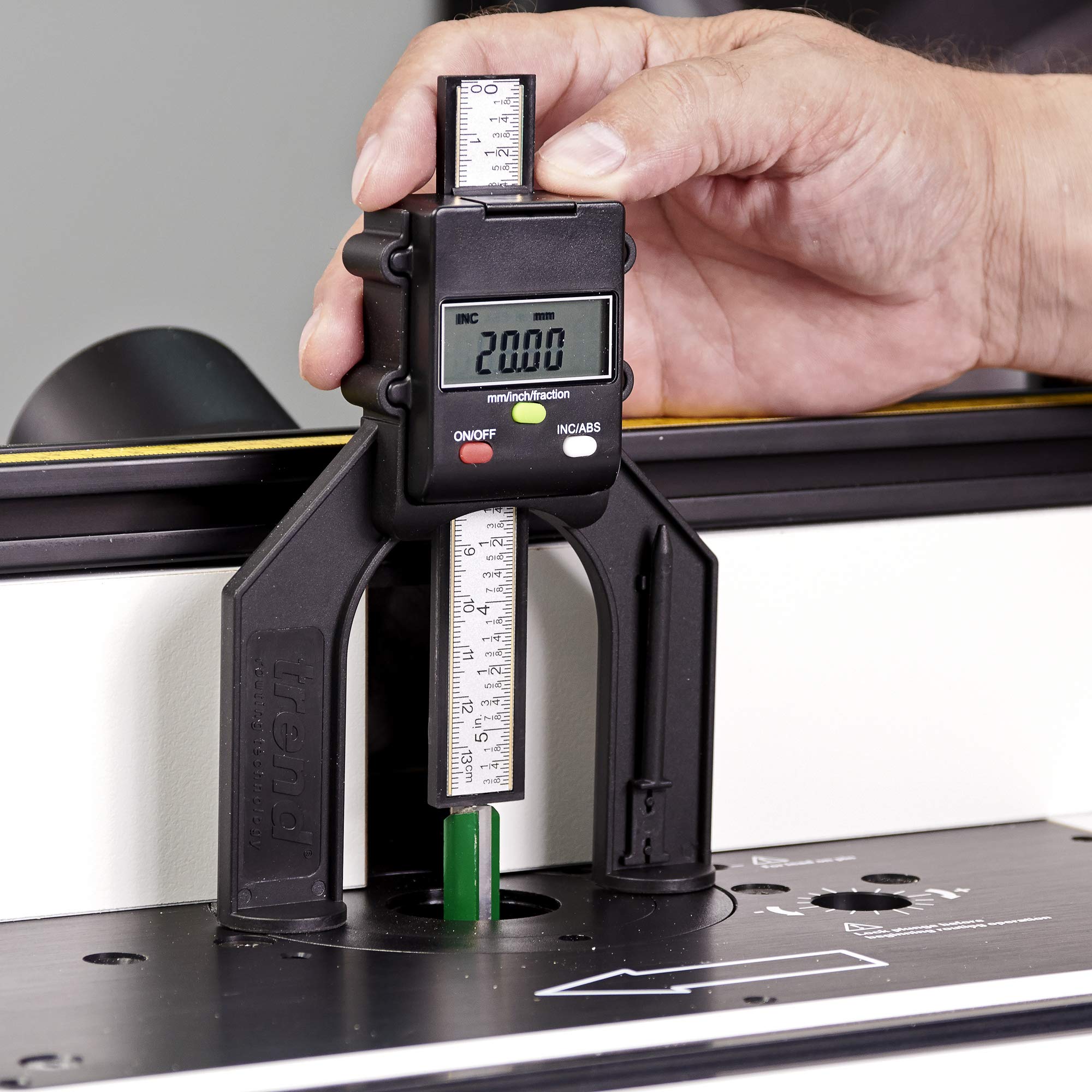 TREND Digital Depth Gauge with 2 23/64 inch Jaw Opening for Precision Rebate and Groove Setting, GAUGE/D60
