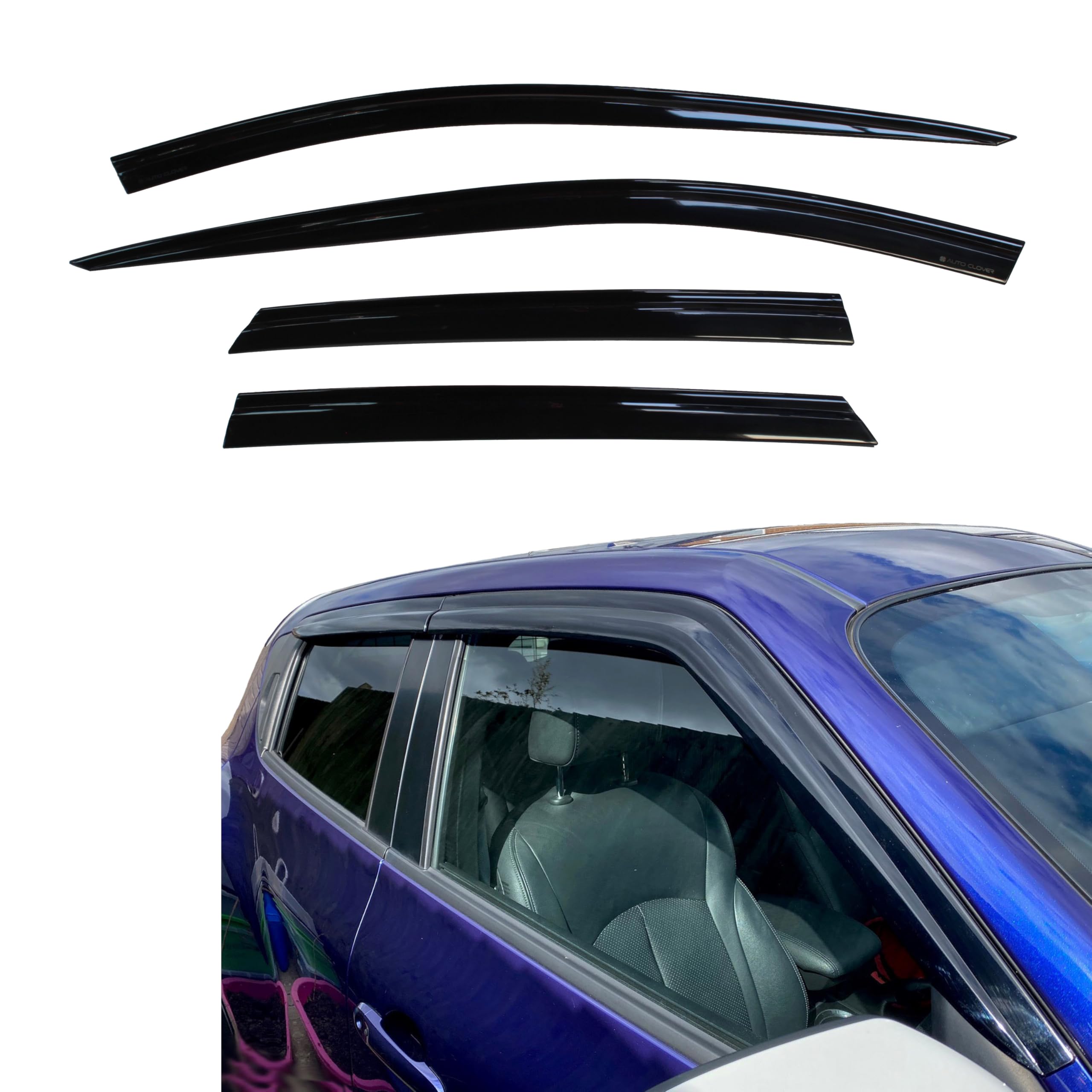 AUTO CLOVER Wind Deflectors Set for Nissan Juke 2010-2019 (4 pieces)