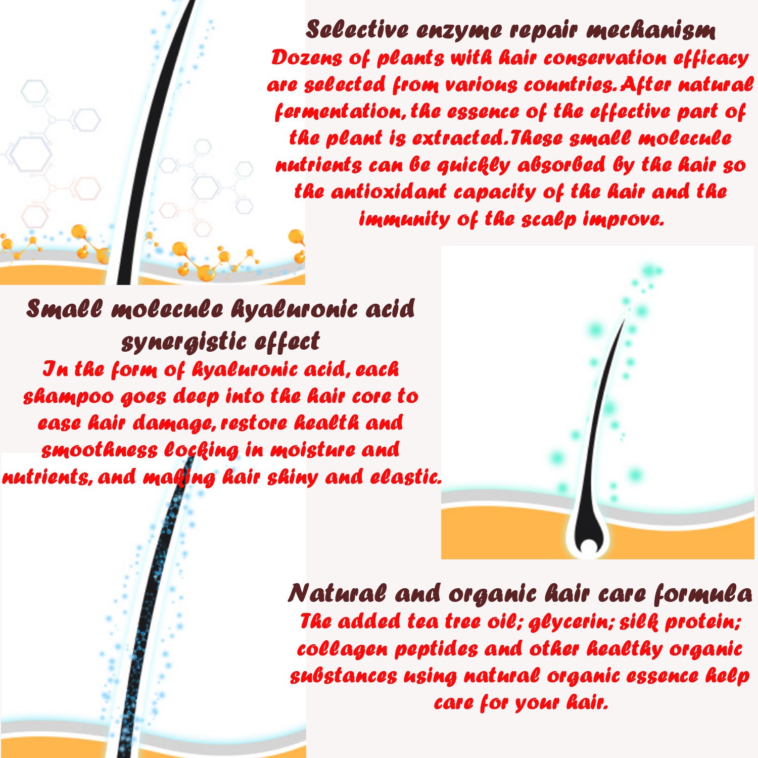 NEW Anti Hair Loss Organic Professional Shampoo Growth Stimulating from Natural Plant Extracts Hair Root Purification Balanced pH Decrease of Dandruff & Scalp Problems Fortifying woman & men 14.1 Oz