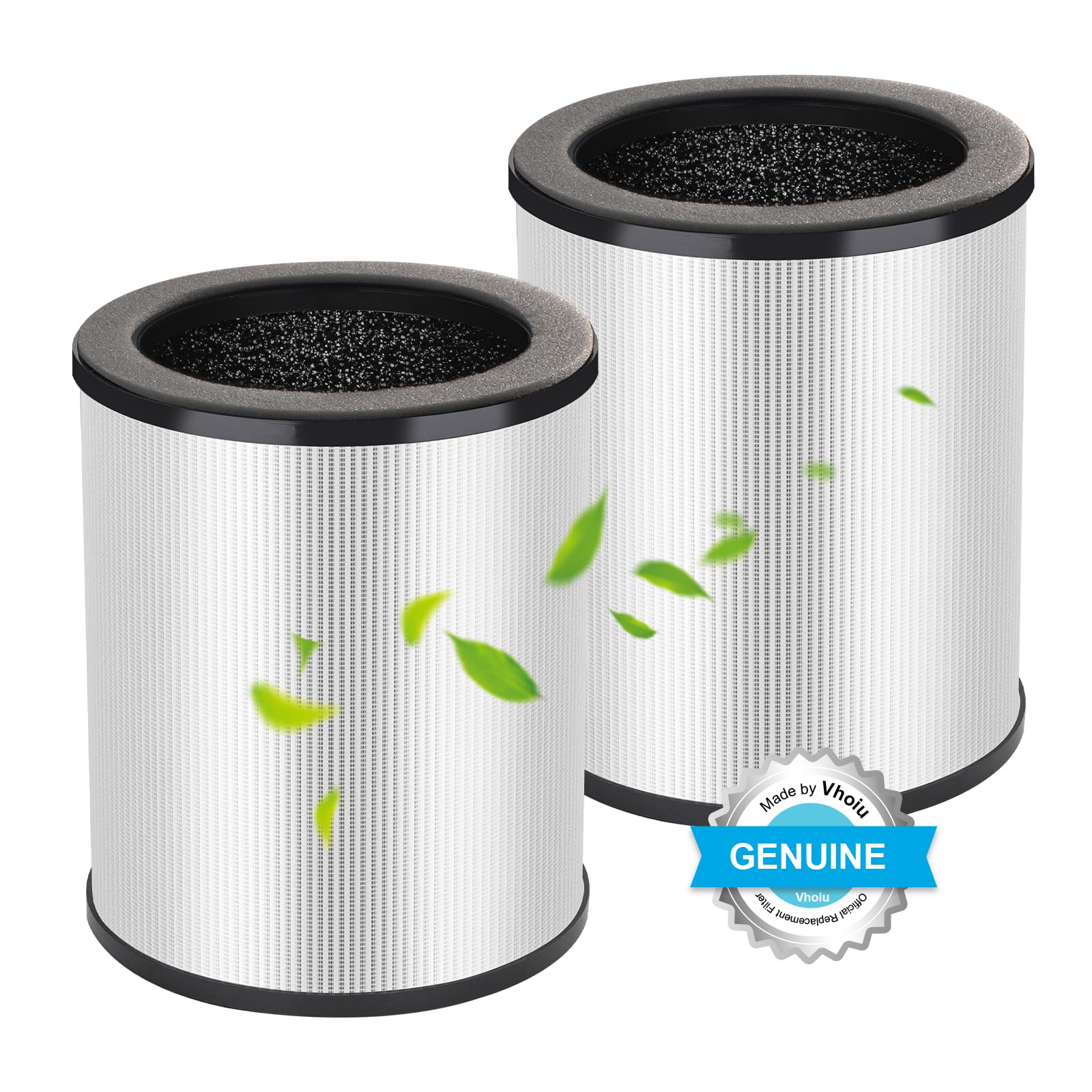 Photo 1 of (2 PACK) KJ50 Replacement Filter Compatible with Vhoiu KJ50 Air Purifier Black/White, 360° Rotating 3-in-1 H13 True HEPA, (Official Original Filter, Not Suitable for Other Models)