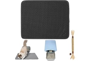 AYATTECY Adorapaws Cat Litter Trap Mat, Adora Paws Cat Litter Mat Litter Trapping Mat,Kitty Litter Box Mat Mess Free Litter Mat,Honeycomb Double Layer (Large(56cm*76cm)/（22.04in*29.92in）, Black)